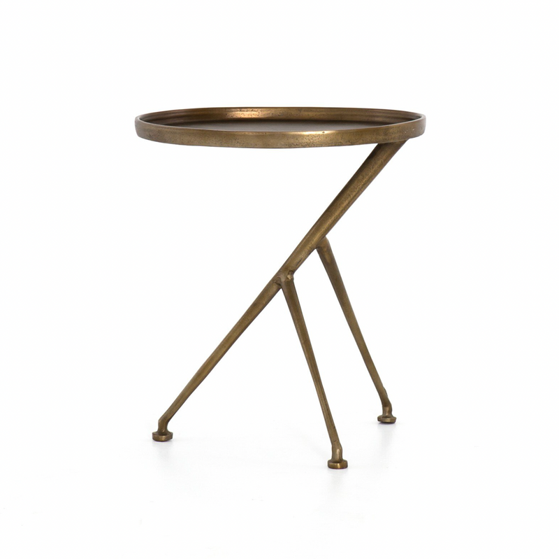 Schmidt Accent Table - Raw Antique Brass