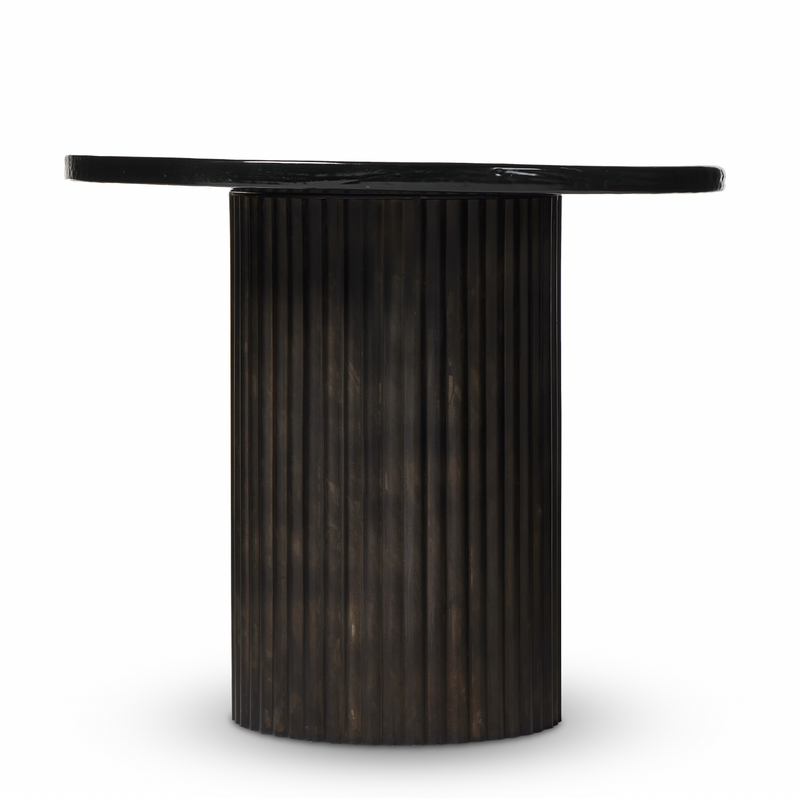 Ruben End Table - Smoked Black Cast Glass