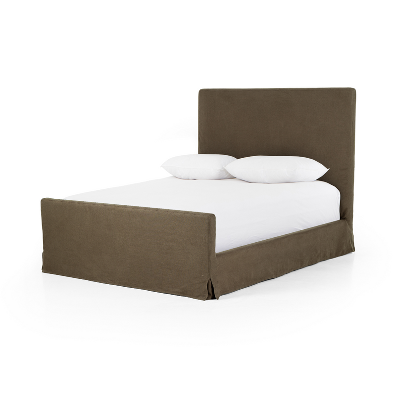 Daphne Slipcovered Bed - Coffee