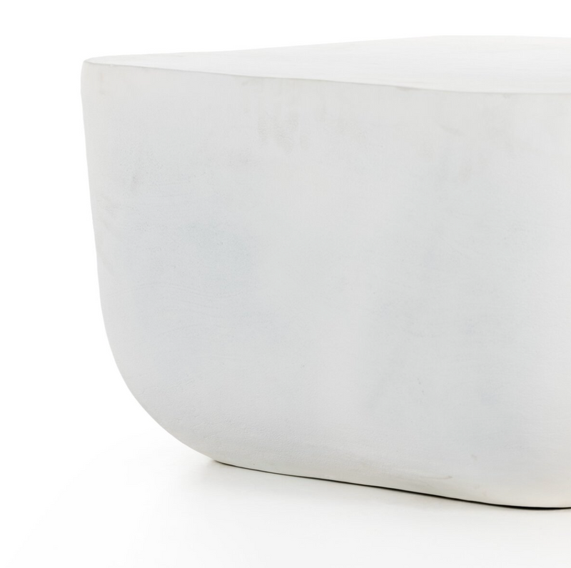 Basil Square Outdoor End Table - Matte White