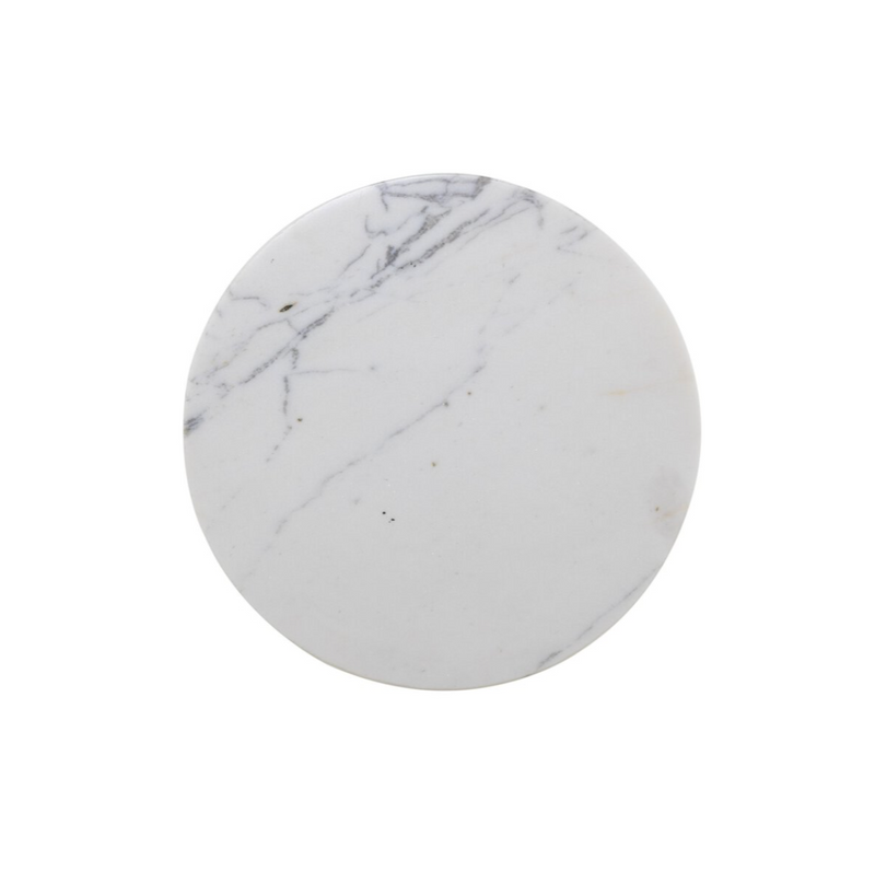Jocelyn End Table - Veined White Marble