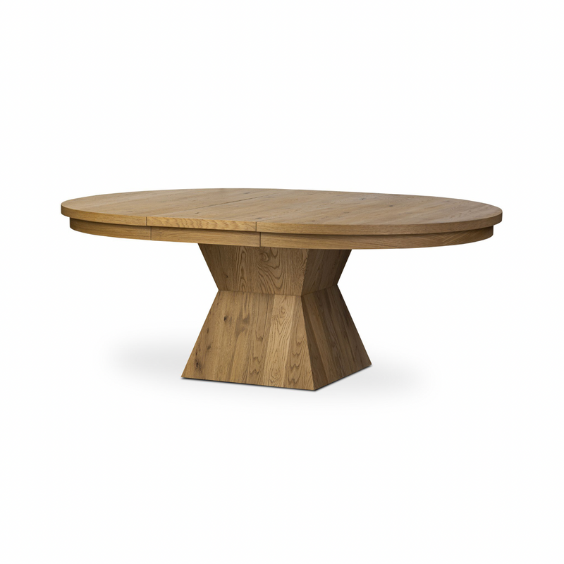 Leif Round Extension Dining Table - Aged Natural Oak