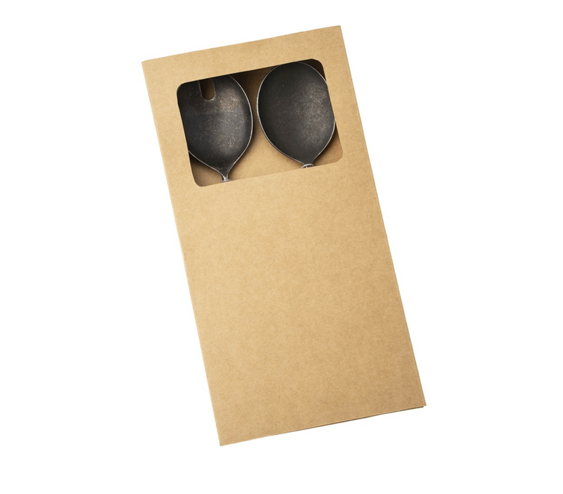 Tides Salad Servers Set of Two, Tumbled Black