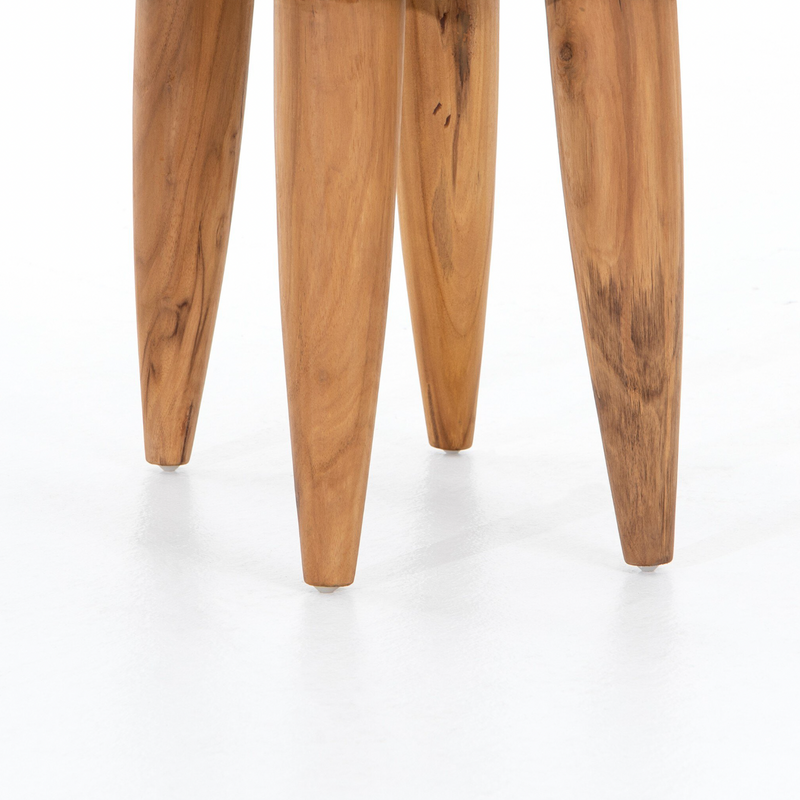 Zuri Outdoor Stool - Aged Natural Teak