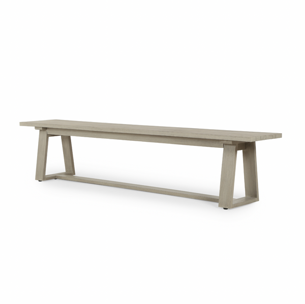 Atherton Outdoor Dining Bench - Weathered Grey