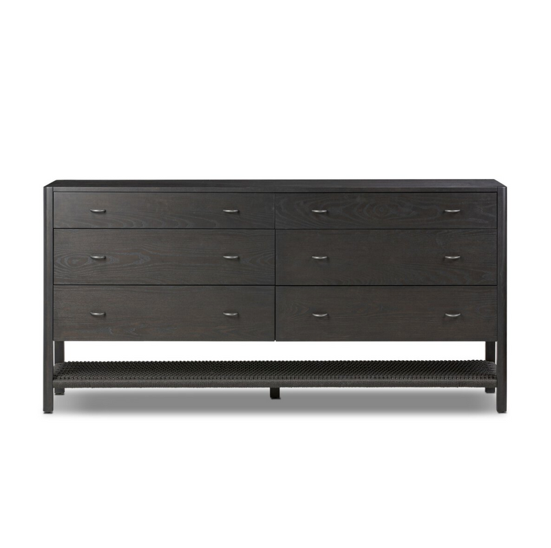 Zuma 6 Drawer Dresser - Smoked Black Ash Veneer