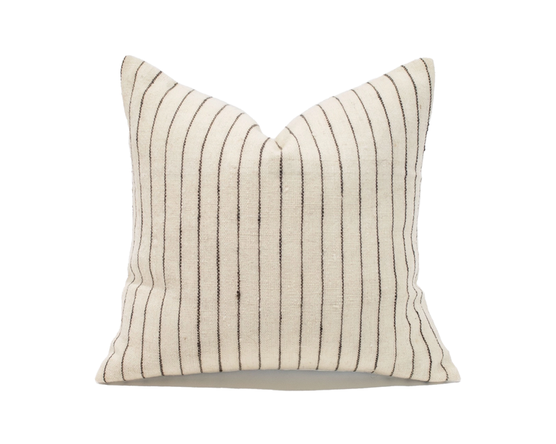 Charu - Ivory & Dark Brown Wool Cushion