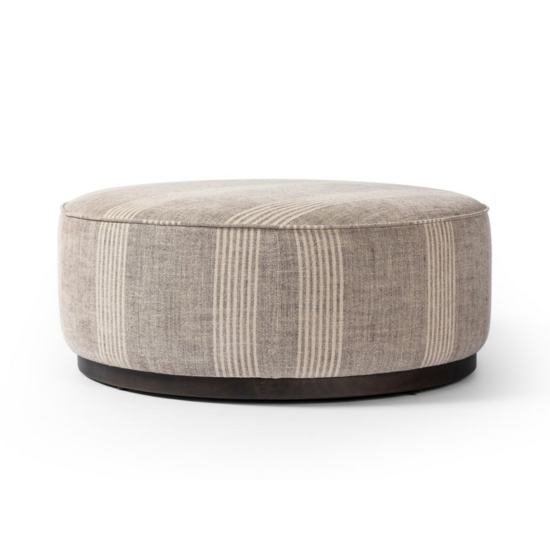Sinclair Large Round Ottoman - Manchester Flint