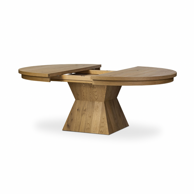 Leif Round Extension Dining Table - Aged Natural Oak