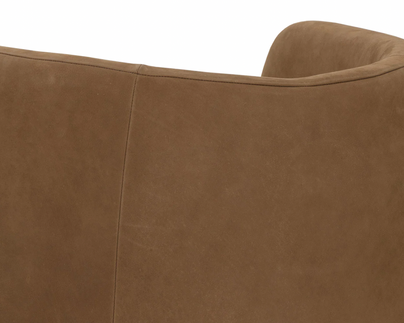 Jerry Swivel Lounge Chair - Nubuck Caramel
