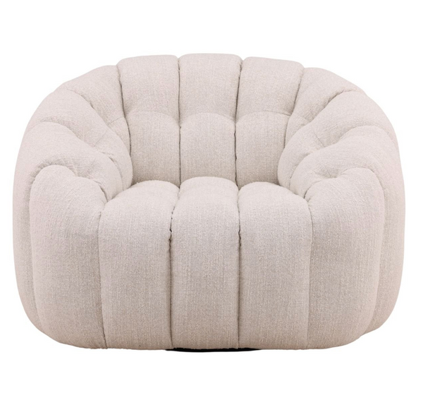 Barone Swivel Chair - Cream Boucle
