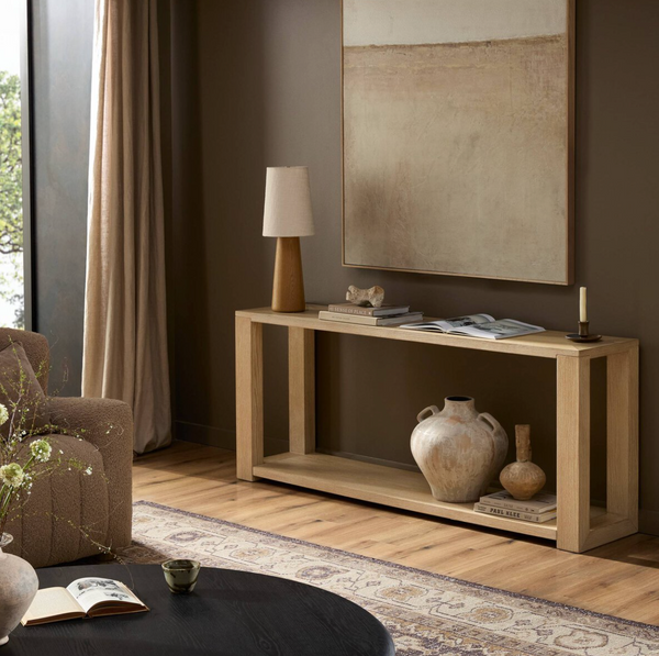 Thomas Console Table - Bleached Oak Veneer