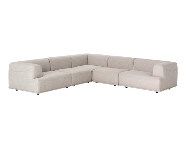 Bosworth 5-Piece Sectional - Moto Stucco