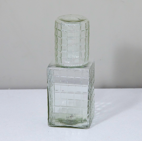 Ruffle Glass Bedside Carafe and Tumbler Set