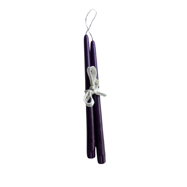 Dark Purple Tapered Candle - S/2