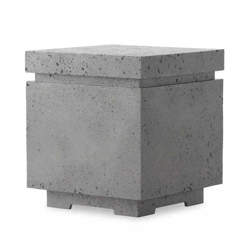 Posen Outdoor Square Propane Enclosure - Pewter Concrete