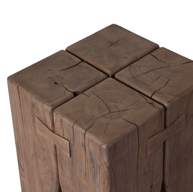 Oshan Outdoor End Table - Stained Toasted Brown