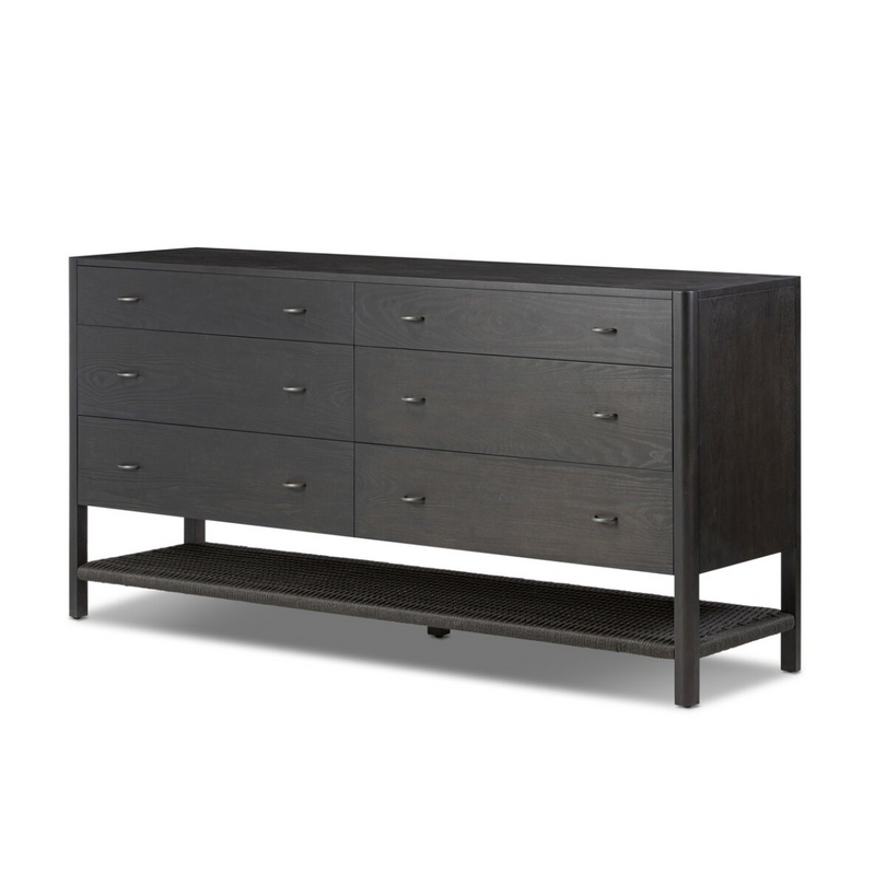 Zuma 6 Drawer Dresser - Smoked Black Ash Veneer