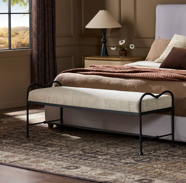 Leona Accent Bench - Yuma Cream