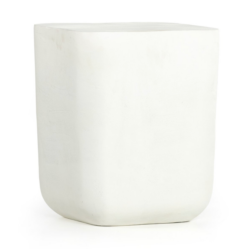 Basil Outdoor Square Drink Table - Matte White