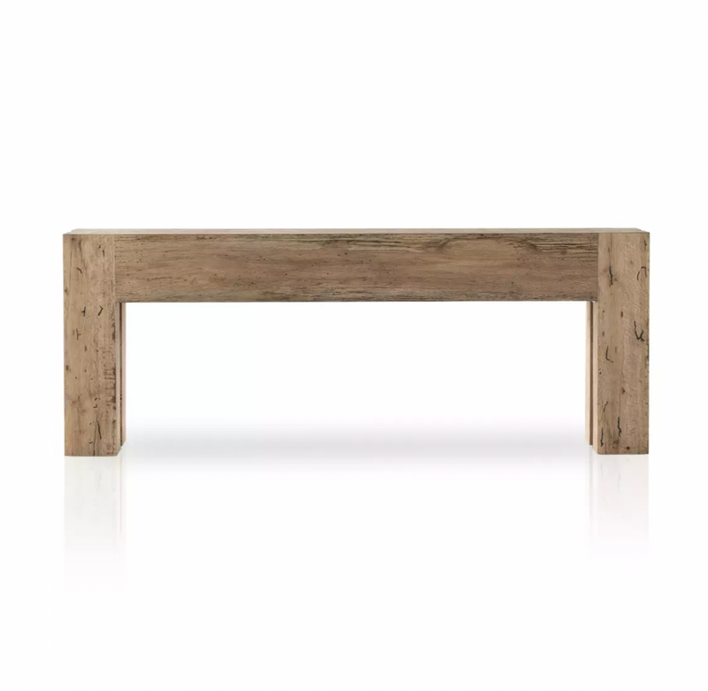 Abaso Console Table - Rustic Wormwood Oak