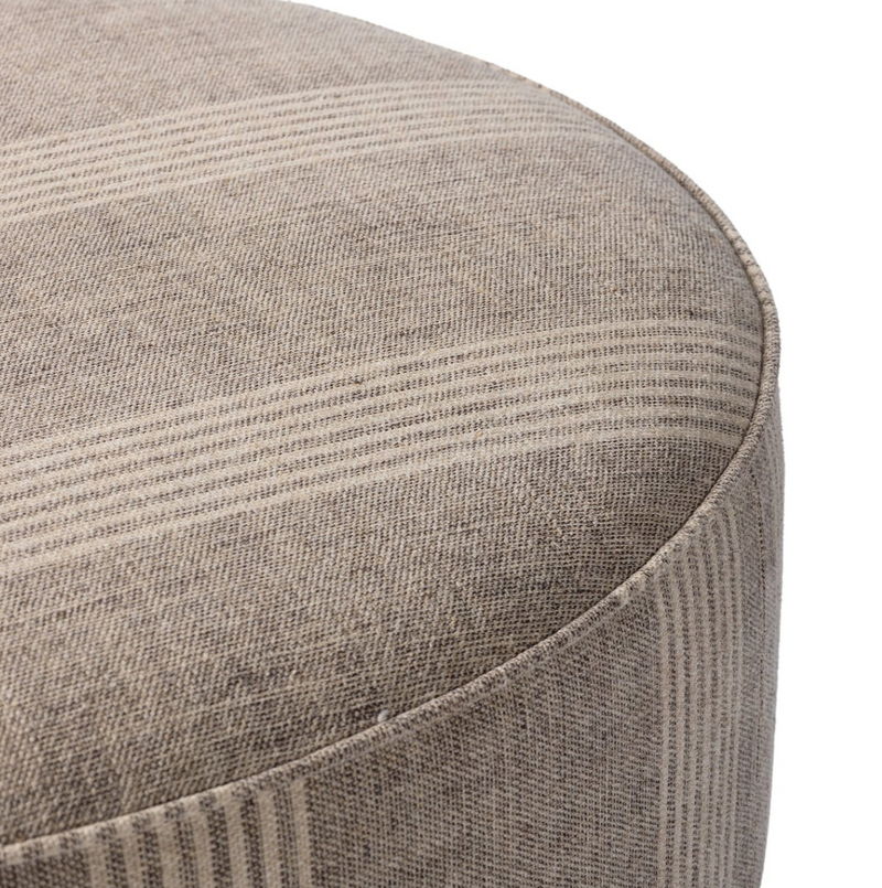 Sinclair Large Round Ottoman - Manchester Flint