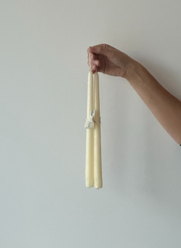 Ivory Tapered Candle - S/2
