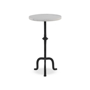 Jocelyn End Table - Veined White Marble