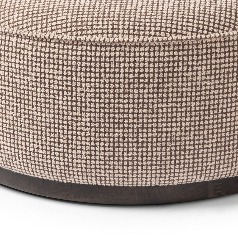 Sinclair Large Round Ottoman - Barrow Taupe