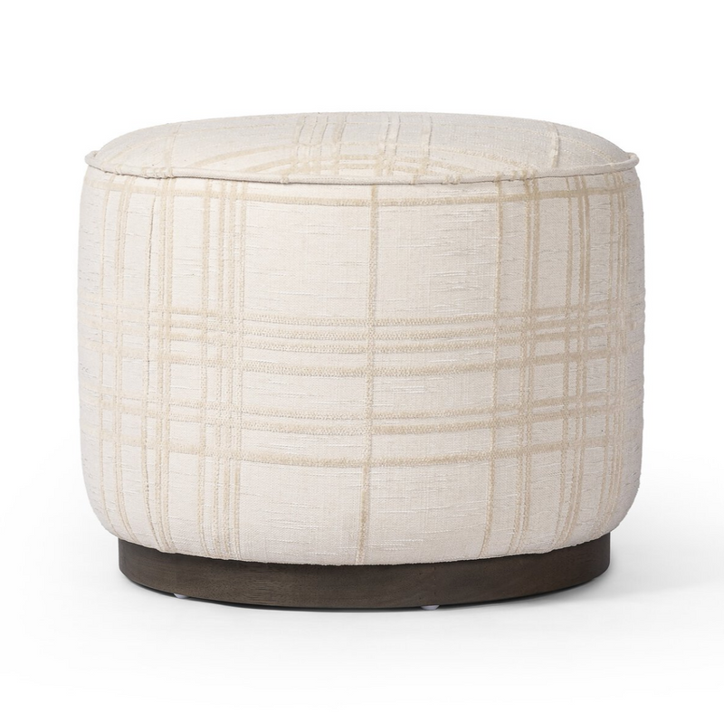 Sinclair Round Ottoman - Sheffield Ivory