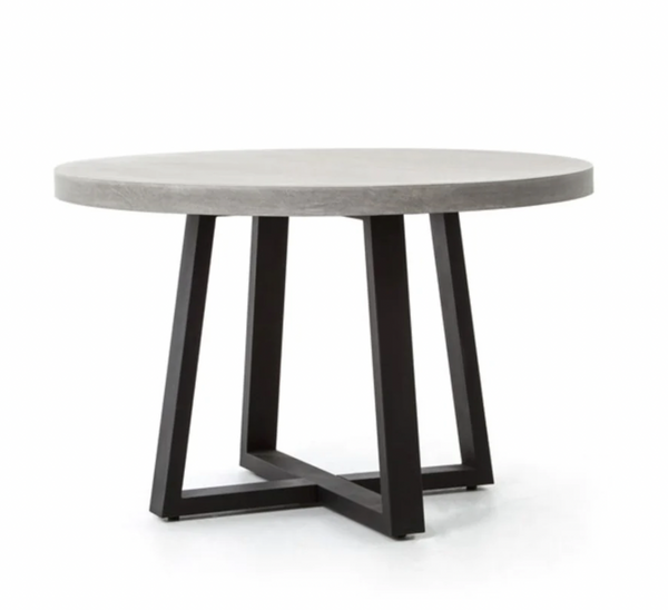 Cyrus Outdoor Round Dining Table - Light Grey
