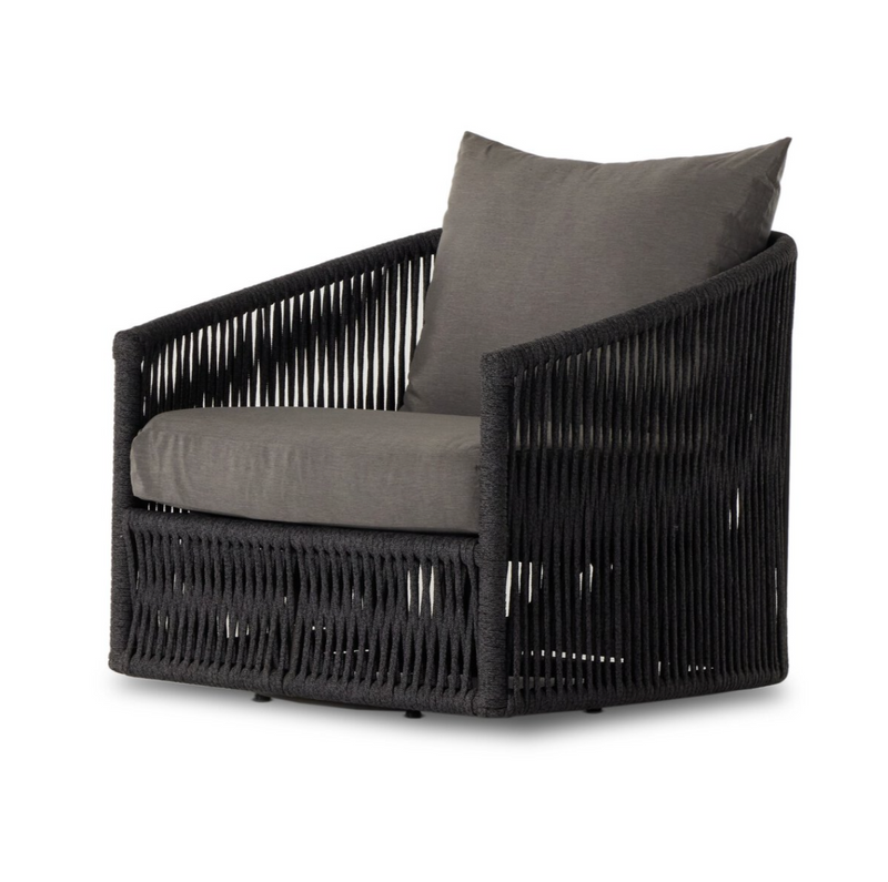 Porto Outdoor Swivel Chair - Venao Charcoal
