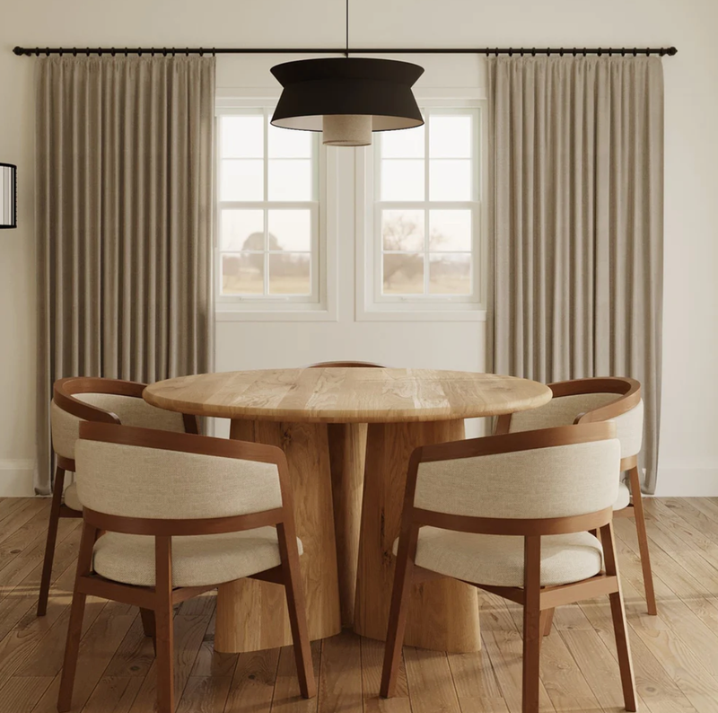 Nevada Solid White Oak Round Dining Table - Natural
