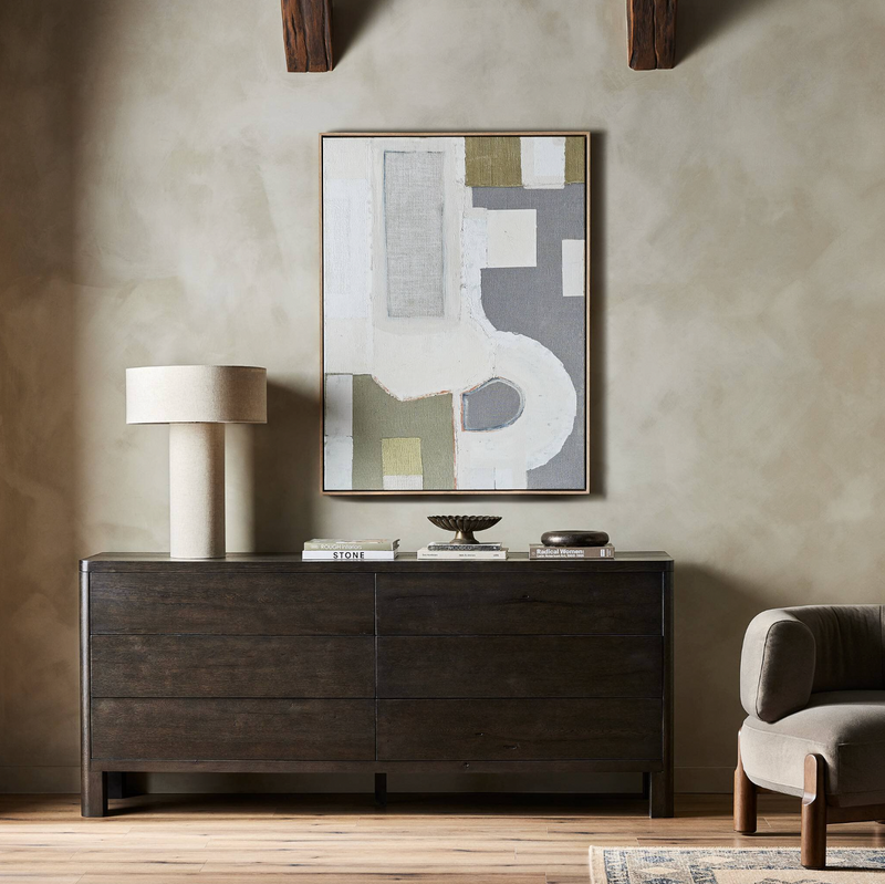 Noeline 6-Drawer Dresser - Smoked Black Oak