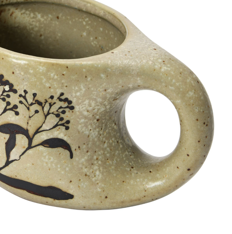 Stoneware Mug with Floral Image