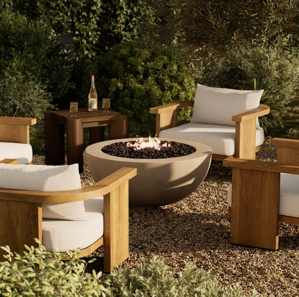 Bronson Outdoor Fire Table - Natural Concrete