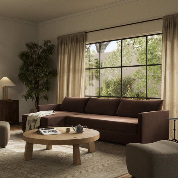 Wickham 2-Piece Sleeper Sectional With Storage Chaise - Surrey Cocoa