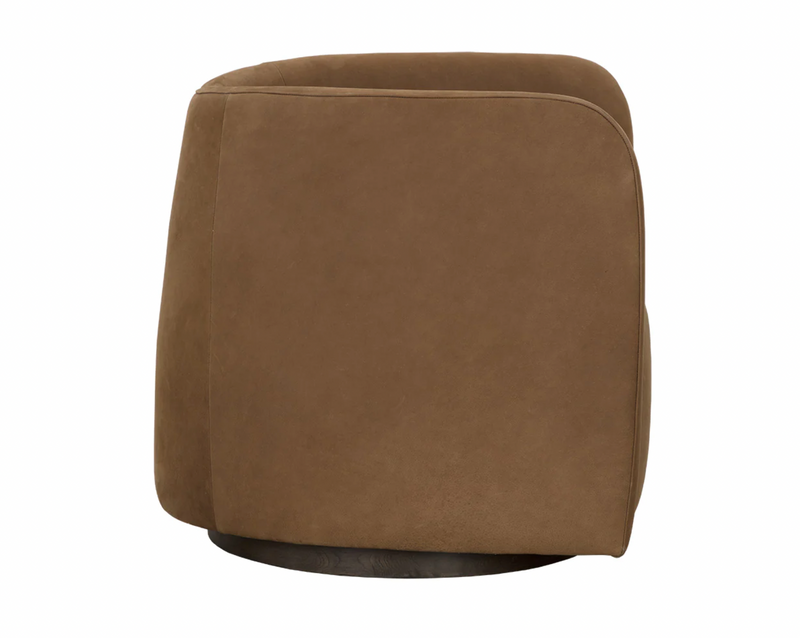Jerry Swivel Lounge Chair - Nubuck Caramel