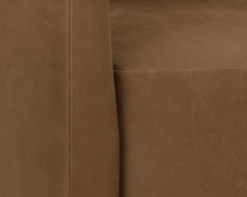 Jerry Swivel Lounge Chair - Nubuck Caramel