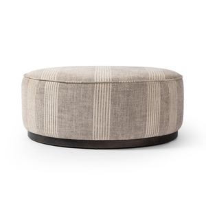 Sinclair Large Round Ottoman - Manchester Flint
