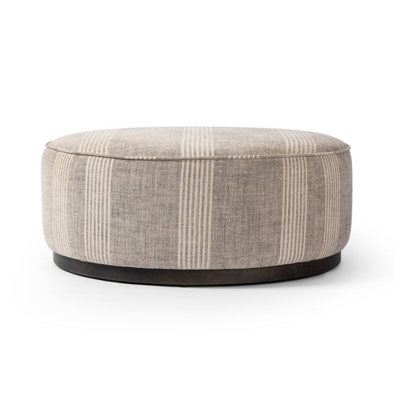 Sinclair Large Round Ottoman - Manchester Flint