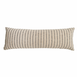 Coco Lumbar Cushion - Ivory and Charcoal