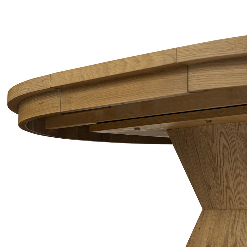 Leif Round Extension Dining Table - Aged Natural Oak