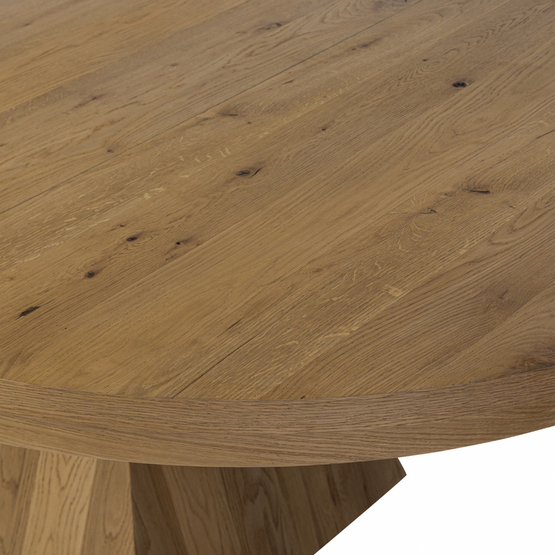 Leif Round Extension Dining Table - Aged Natural Oak