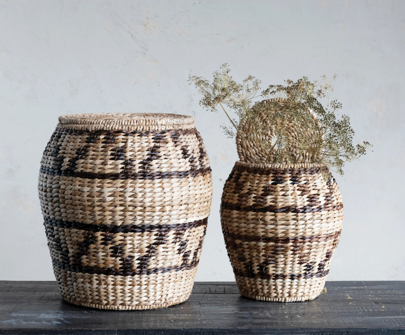 Abaca Rattan Hand-Woven Rattan and Abaca Baskets with Lids – Arcadia Modern Home