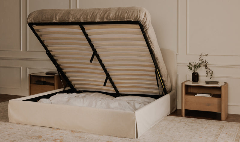 Reece Storage Bed - Cream