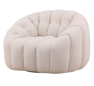 Barone Swivel Chair - Cream Boucle