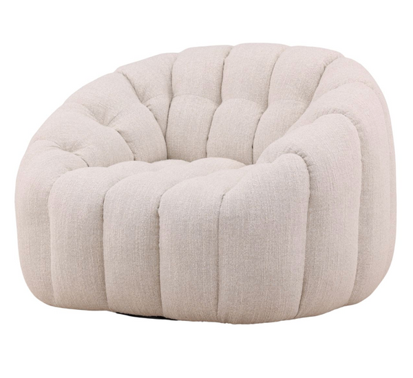 Barone Swivel Chair - Cream Boucle