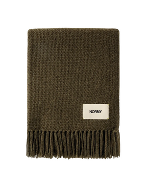 Alpaca Wool Blanket - Olive