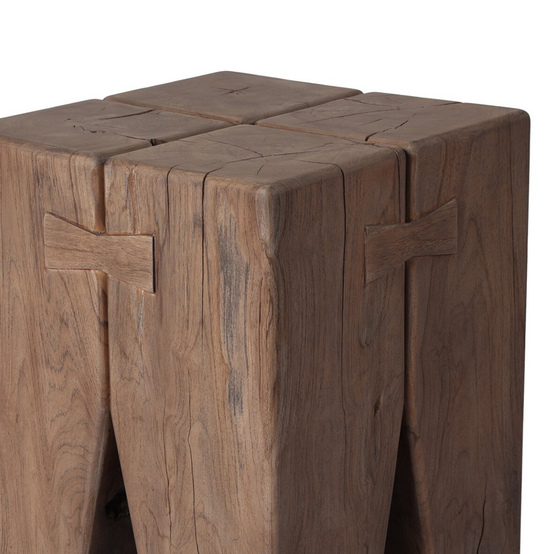 Oshan Outdoor End Table - Stained Toasted Brown